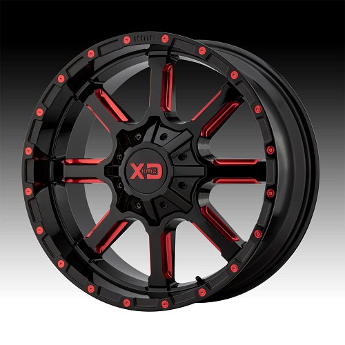 XD Series XD838 Mammoth Black Milled Red Custom Wheels Rims