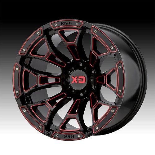 XD Series XD841 Boneyard Black Milled Red Custom Wheels Rims
