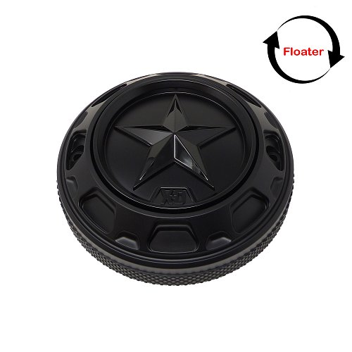 Angle View of the XDCAP001MXBSTARSFT / XD Series Black Bolt-On Floating Center Cap Tall